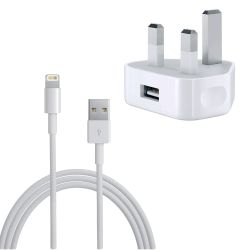 Refurbished Genuine Apple iPad / iPad Mini Lightning Mains Charger With Data Cable, A - White