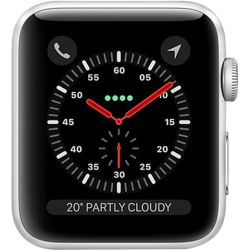 Refurbished Apple Watch Series 3 (GPS) FACE ONLY, Silver Aluminium, 42mm, B