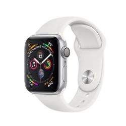 Refurbished Apple Watch Series 4 (GPS) Silver Aluminium Case with White Sports Band 44mm