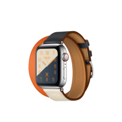 Refurbished Apple Watch Hermes Stainless Steel Case with Indigo/Craie/Orange Swift Leather Double Tour 40mm